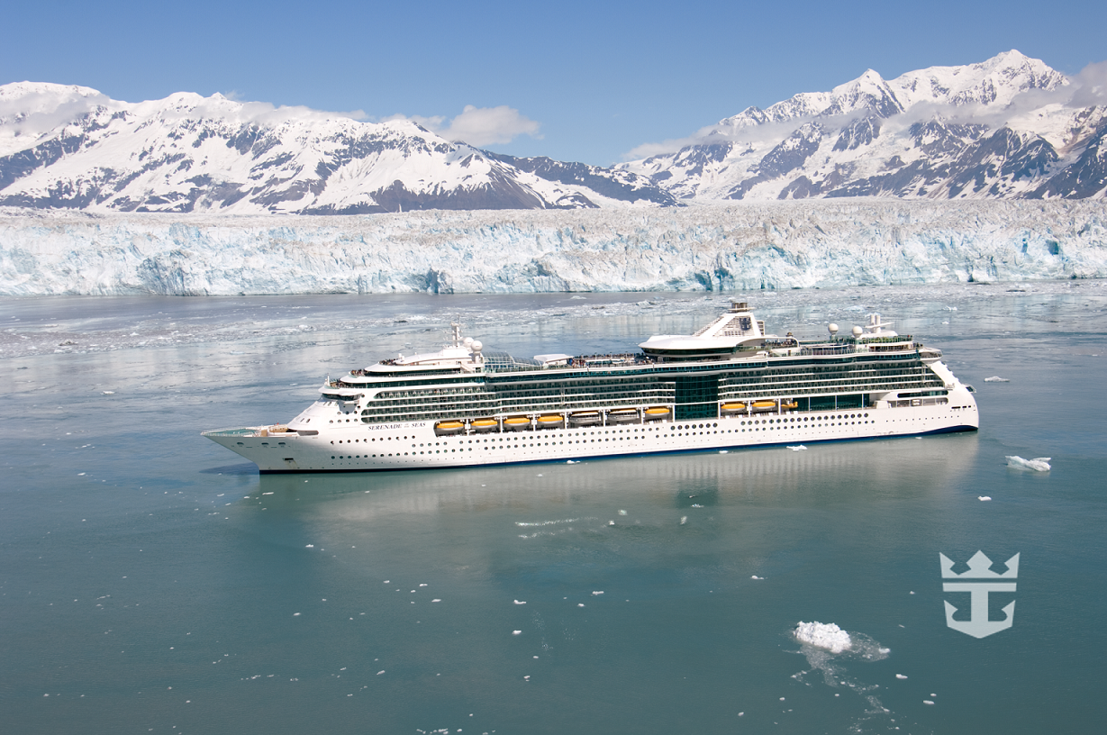 Exterior view of Serenade of the Seas near Hubbard Glacier, Alaska